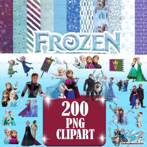200+ File Frozen Png Clipart Bundle, Frozen Digital Paper, Elsa Clipart, Frozen png Instant Digital Download