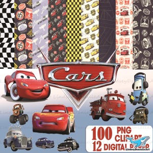 100 Files Cars Disney PNG Bundle, Cars Png, Cars Clipart
