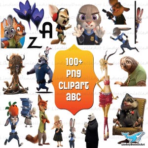 Zootopia PNG Cliparts Bundle, Zootopia PNG Cartoon Sublimation Cliparts Digital Download