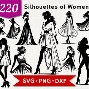 Elegant Woman Silhouette Svg - Etsy