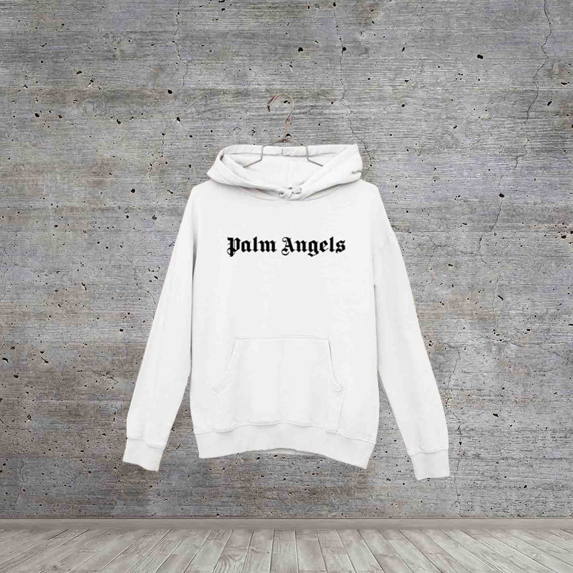 Palm Angels All Over Logo Print Hoodie Black – Court Order