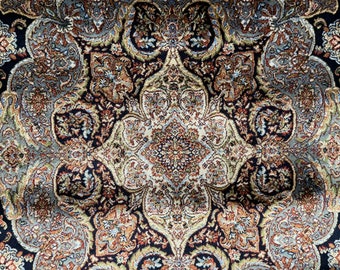 3x5 Persischer Seidenteppich, Orientalischer Teppich, Hochwertiger Teppich, Bambus-Seidenteppich, Flächenteppich, Seidenteppich, Flächenteppich, Perisan-Teppich 3x5, Weicher kleiner Teppich, Teppich