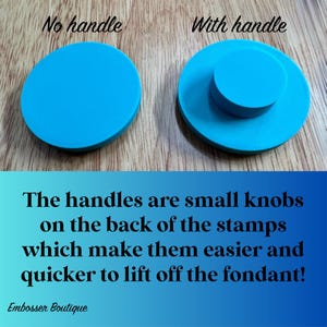 image showing difference between regular cookie stamp and one with a handle