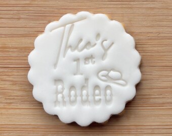 Custom 1st Rodeo Cookie Stamp, Personalised Fondant Embosser, For M&S Biscuit Hack