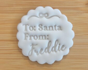 Christmas Cookie Stamp, Personalised Fondant Embosser Stencil, For M&S Biscuit Hack
