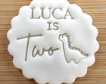 Custom Dinosaur Cookie Stamp, Personalised Birthday Fondant Embosser, For M&S All Butter Biscuits