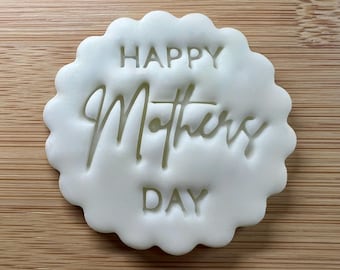 Happy Mothers Day Cookie Stamp, Mum Fondant Embosser Stencil, For M&S Biscuit Hack