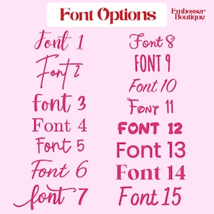 15 Embosser Boutique font options for cookie stamps in M&S biscuit size / 50mm / 60mm / 70mm / 80mm or custom size