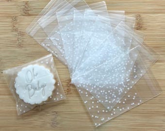 Self Sealing Biscuit Favour Bags For M&S All Butter Biscuits POLKA DOT Design