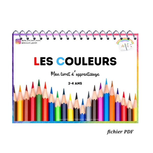 Mon livret d'apprentissage LES COULEURS