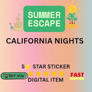 California nights 5 star sticker