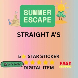Straight A's 5 star sticker