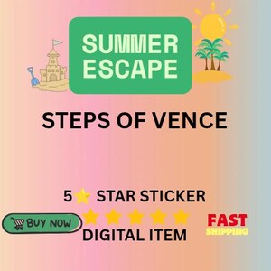 Steps of vence 5 star sticker