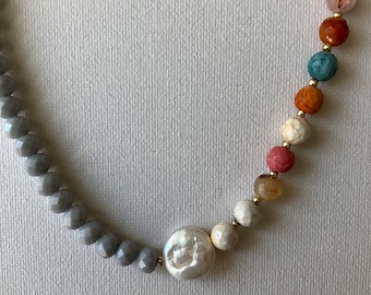 DUBAI Agate/Glass beads necklace