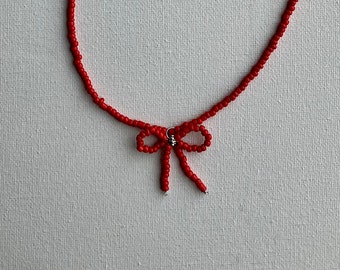 Beaded Bow Necklace