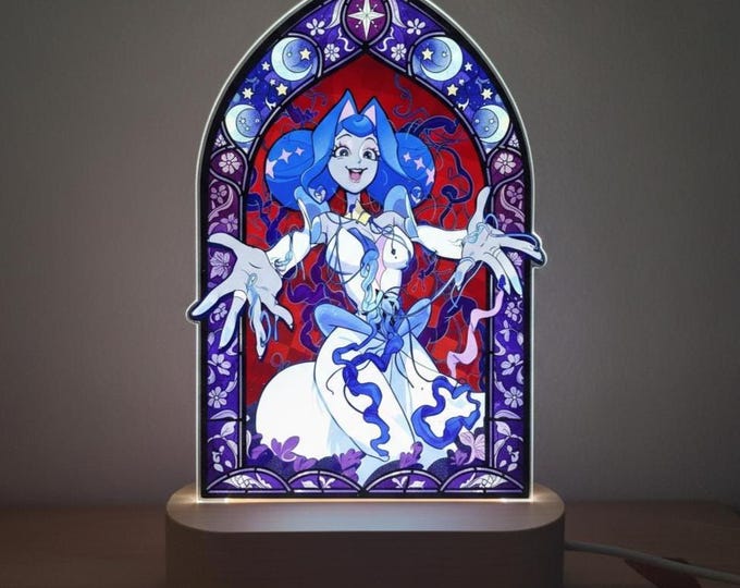 Knights of Guinevere Stained Glass Art Inspired Night Light, Gift for Fans, Christmas Gift, Colors Changing, Birthday Gift