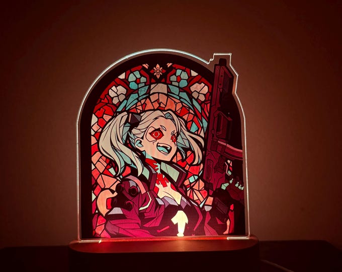 Cyberpunk Rebecca Night Light,  Gift for Gamers, Colors Changing, Birthday Gift