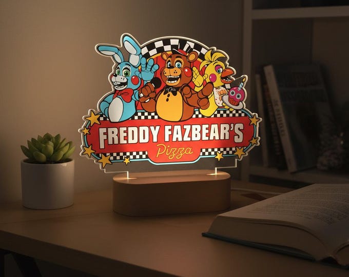 Five Nights at Freddy's Night Light Lamp, Gift for FNAF 2 Fans, Colors Changing, Christmas, Birthday Gift