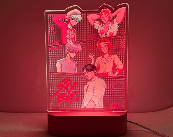 Kpop Demon Hunters Saja Boys Night Light Lamp, Gift for Gamers, Christmas Gift, Colors Changing, Birthday Gift