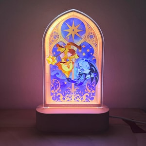 Shadow Milk Cookie & Pure Vanilla Cookie Night Light,  CookieRun Charms Gift for Gamers, Birthday Gift