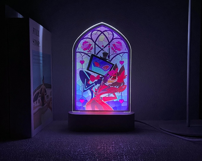 Hazbin Hotel Vox and Alastor Night Light,  Gift for Gamers, Christmas Gift, Colors Changing, Birthday Gift