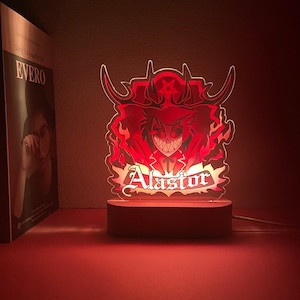 Hazbin Hotel Alastor Radio Demon Night Light,  Gift for Fans, Christmas Gift, Colors Changing, Birthday Gift, Father&#39;s Day Gifts