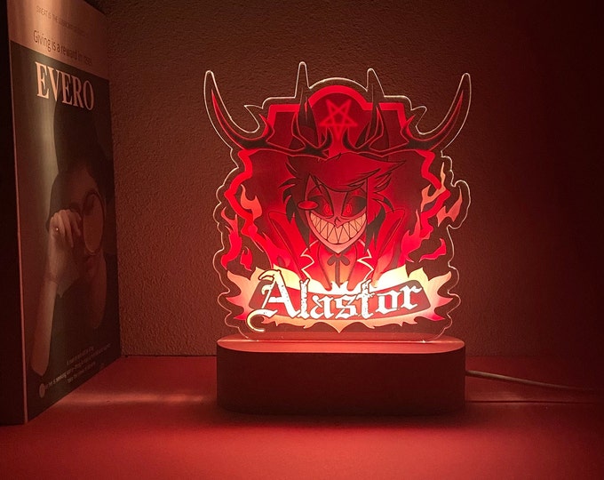 Hazbin Hotel Alastor Radio Demon Night Light,  Gift for Fans, Christmas Gift, Colors Changing, Birthday Gift, Father's Day Gifts