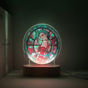 Jinx Glasmalerei-Art LED-Nachtlicht, Geschenk für Gamer, Weihnachtsgeschenk, Farbwechsel, Geburtstagsgeschenk