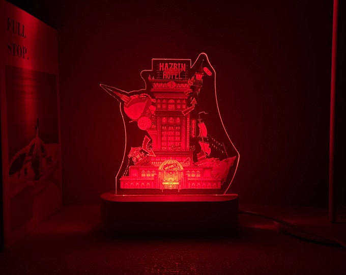 Hazbin Hotel Night Light, Gift for Gamers, Christmas Gift, Colors Changing, Birthday Gift