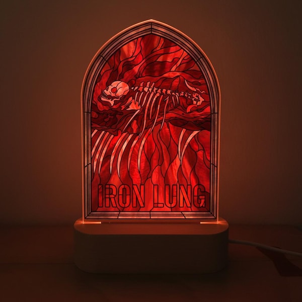 Iron Lung Stained Glass Art Night Light, Gift for Video Game Fans, Christmas Gift, Colors Changing, Birthday Gift