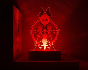 Luz nocturna de radio de Alastor de Hazbin Hotel, regalo para fans, regalo de Navidad, cambio de color, regalo de cumpleaños, regalo para el Día del Padre