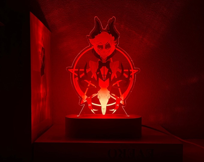 Hazbin Hotel Alastor Radio Demon Night Light,  Gift for Fans, Christmas Gift, Colors Changing, Birthday Gift, Father's Day Gifts