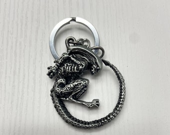 Metal Alien Model Keychain, Xenomorph Keychain, Metal Keychain