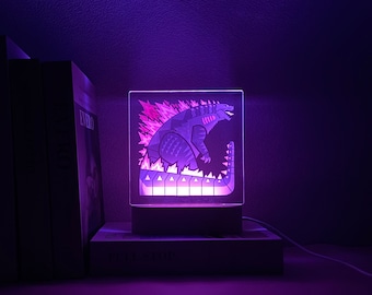 Kaiju Monster King Night Light,  Gift for Gamers, Christmas Gift, Colors Changing, Birthday Gift