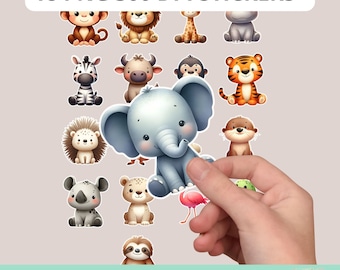 Süße Safari-Tiere PNG Clipart | Dschungeltiere ClipArt | Baby-Dusche | Dschungelsafari Png | Dschungel-Geburtstagsdekoration | Sofortdownload