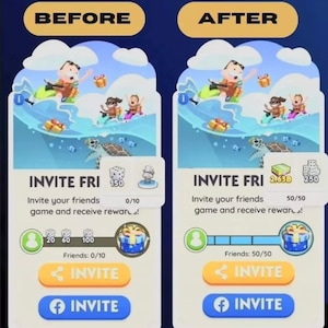 Monopoly: llena la barra de invitaciones (10 invitaciones)