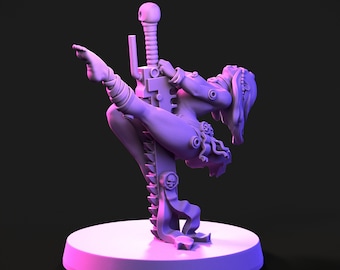 Jigglystix - Repenting Rider Sister / 3D miniature for wargaming and tabletop, sci-fi, grimdark