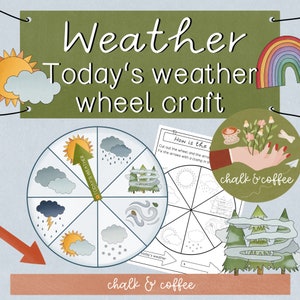 Roue météorologique à imprimer sur la météo du jour pour les enfants d'âge préscolaire - Météo, climat, image, pluie, ressource scolaire, activité météorologique pour l'école à la maison
