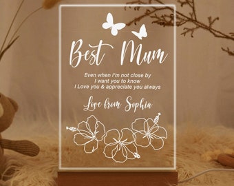 Cadeaux personnalisés pour la fête des mères, cadeau fleur pour maman, plaque cadeau d'anniversaire pour maman, cadeau si les mères étaient des fleurs, cadeaux pour maman, plaque acrylique