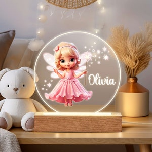 Veilleuse avec nom personnalisé Cadeau personnalisé pour bébé veilleuse bébé cadeau lampe de chevet chambre fille garçon image 2