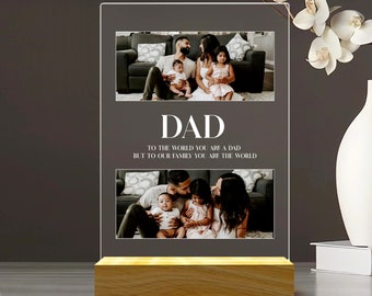 Personalisiertes Fotolampen-Nachtlicht, Vatertagsgeschenke, personalisierte Geschenke, Schlafzimmer-Nachtlicht, Geschenk für Papa, bester Papa aller Zeiten, individuelles Namenslicht