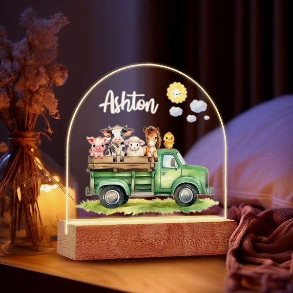 Veilleuse personnalisée pour tracteur | Décoration de chambre d'enfant | Lumière RVB | Cadeau pour enfants | Veilleuse | Veilleuse pour enfants | Lampe pour pelle | Lampe pour tracteur