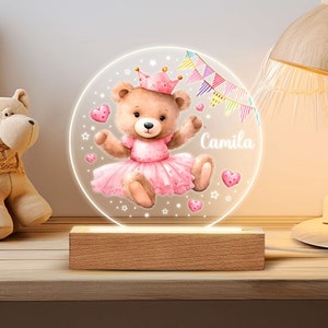 Veilleuse avec nom personnalisé Cadeau personnalisé pour bébé veilleuse bébé cadeau lampe de chevet chambre fille garçon image 4