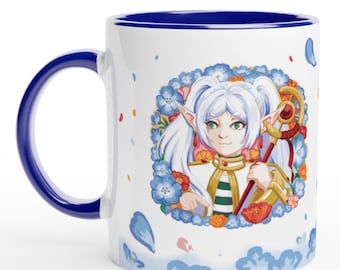 Tazza anime Frieren Beyond Journey's End / Tazza nerd in ceramica bianca da 11 once