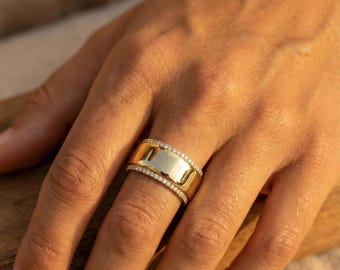 Oura ring accessory Dainty eternity band Pave setting Delicate ring CZ Wedding Luxurious Chrstimas Gift