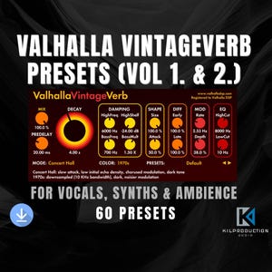 Valhalla VintageVerb Reverb Presets for Vocals, Synths & Ambience | 60 Presets (Vol. 1 and 2)