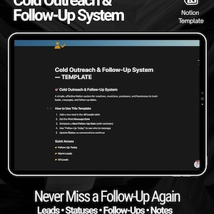 Notion向けコールドアウトリーチ＆フォローアップシステム｜クリエイターとフリーランサーのためのリードトラッカー