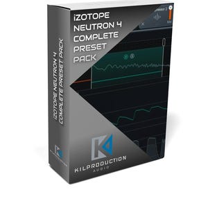 May include: A gray box with a white and blue logo for Kilproduction Audio. The box is labeled "iZotope Neutron 4 Complete Preset Pack".