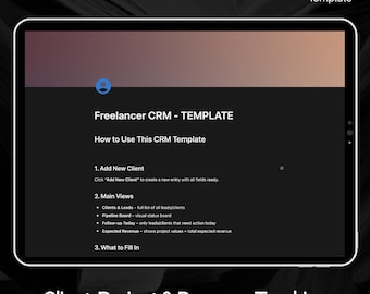 Freelancer-CRM voor Notion | Klant-, project- en inkomstenvolgsysteem