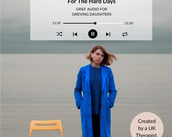 Audio MP3 de duelo guiado para hijas que están de duelo por un padre / Apoyo creado por terapeutas / Para los días difíciles